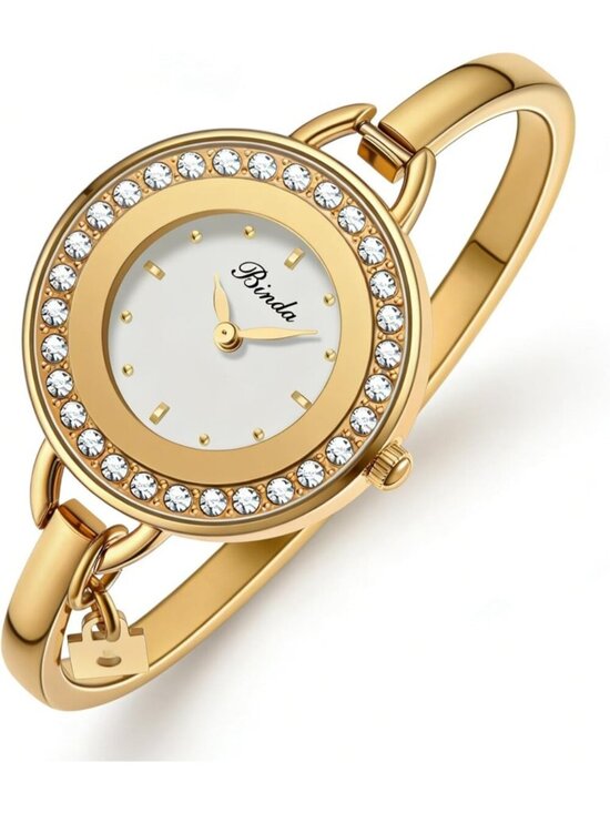 Binda Women\'s Gold Quartz Stainless Steel Bracelet Elegant Dial Round Watch main image 4